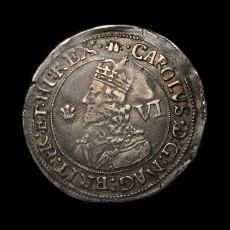 Charles I sixpence obverse
