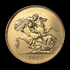 1887 five pounds reverse