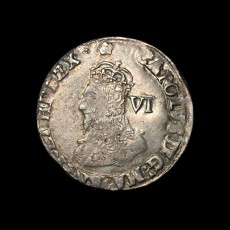 Charles I sixpence obverse