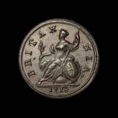1718 halfpenny reverse