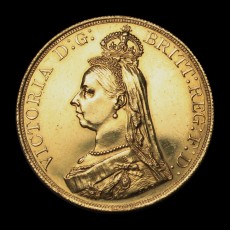 1887 five pounds obverse