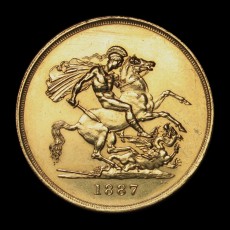 1887 five pounds reverse