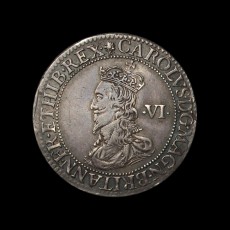 Charles I sixpence obverse