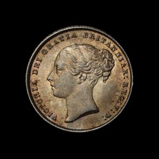 1858 shilling obverse