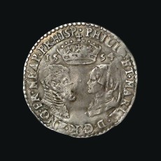 Philip and Mary sixpence obverse