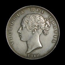 Victoria young head halfcrown obverse