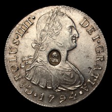 1794 countermarked 8 reales obverse