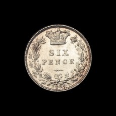 1884 sixpence reverse