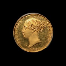 1839 half sovereign obverse