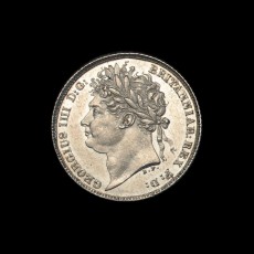 1821 sixpence obverse