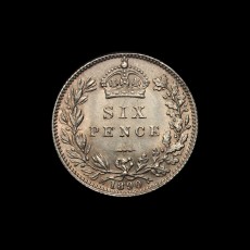 1890 sixpence reverse
