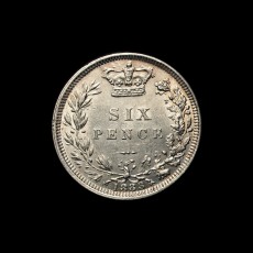 1883 sixpence reverse