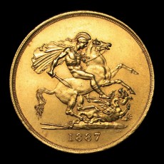 1887 five pounds reverse