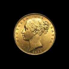 1855 sovereign obverse