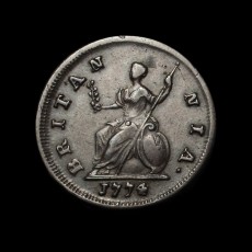1774 farthing reverse