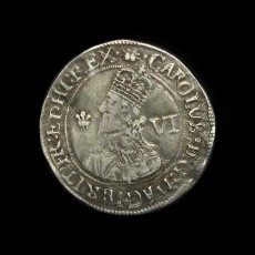 Charles I Oxford sixpence obverse