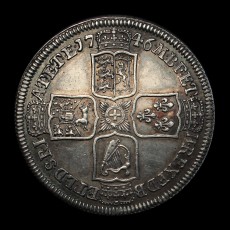 1746 proof halfcrown reverse