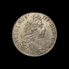 1697 sixpence obverse