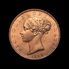 1841 halfpenny obverse
